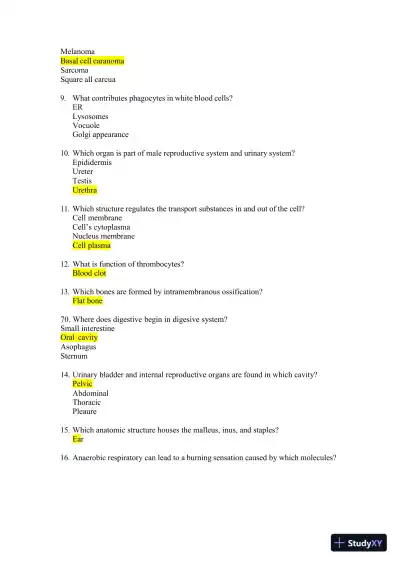 2024-2025 HESI A2 Anatomy and Physiology Practice Exam with Answers (588 Solved Questions) - Page 4 preview image