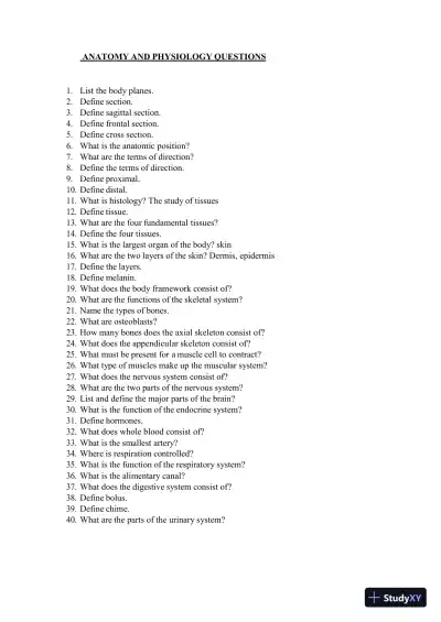 2024-2025 HESI A2 Anatomy and Physiology Practice Exam with Answers (588 Solved Questions) - Page 6 preview image