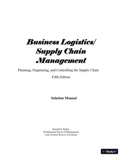 Solution Manual for Business Logistics/Supply Chain Management, 5th Edition - Page 1 preview image