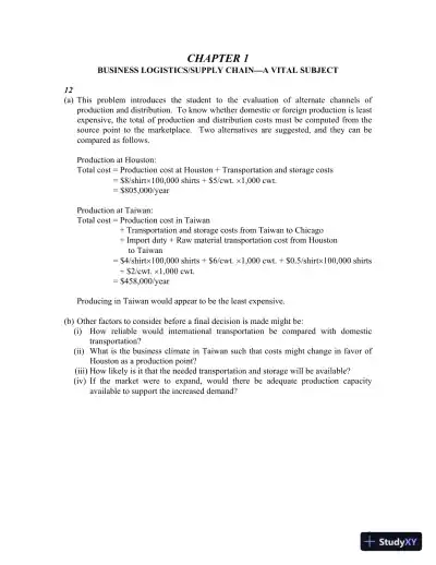 Solution Manual for Business Logistics/Supply Chain Management, 5th Edition - Page 4 preview image