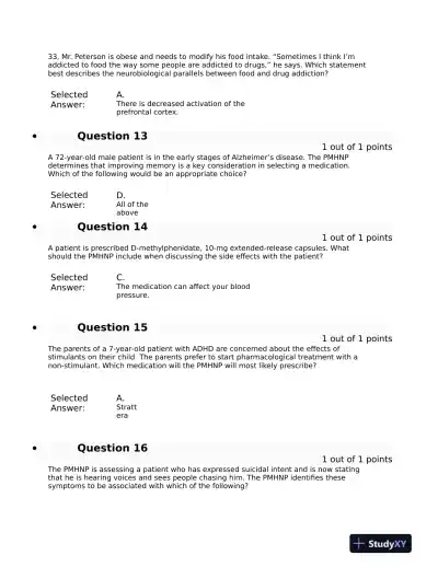 2019 NURS-6630N Nursing Diagnosis Week 11 Final Exam With Answers (76 Solved Questions) - Page 5 preview image