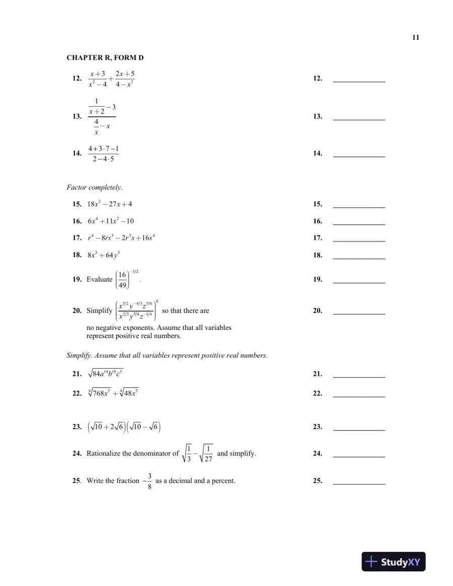 Test Bank for College Algebra, 13th Edition, page 14