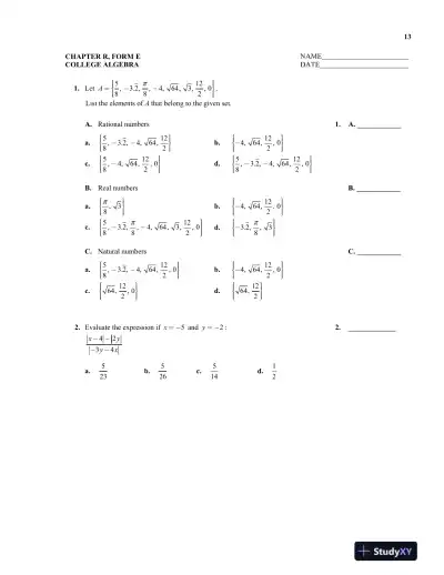 Test Bank for College Algebra, 13th Edition - Page 16 preview image