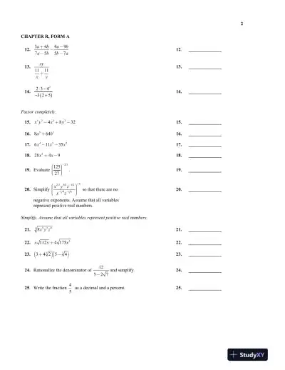 Test Bank for College Algebra, 13th Edition - Page 5 preview image
