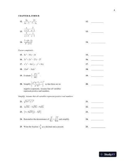 Test Bank for College Algebra, 13th Edition - Page 8 preview image