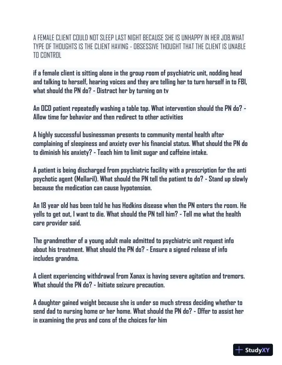 HESI Mental Health Exit Exam With Answers (58 Solved Questions), page 3