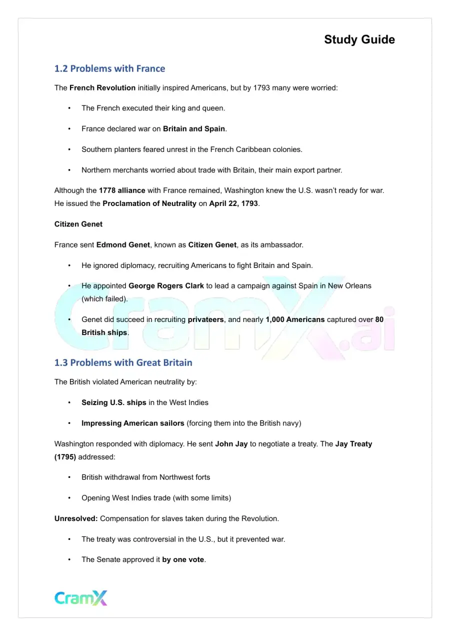 U.S. History I - Challenges for a New Nation, page 2