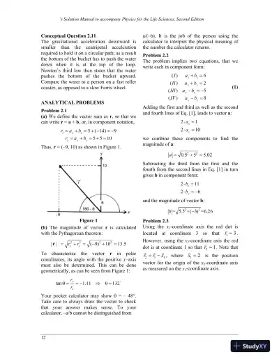 Physics For The Life Sciences , 2nd UK Ed. Edition Solution Manual - Page 13 preview image