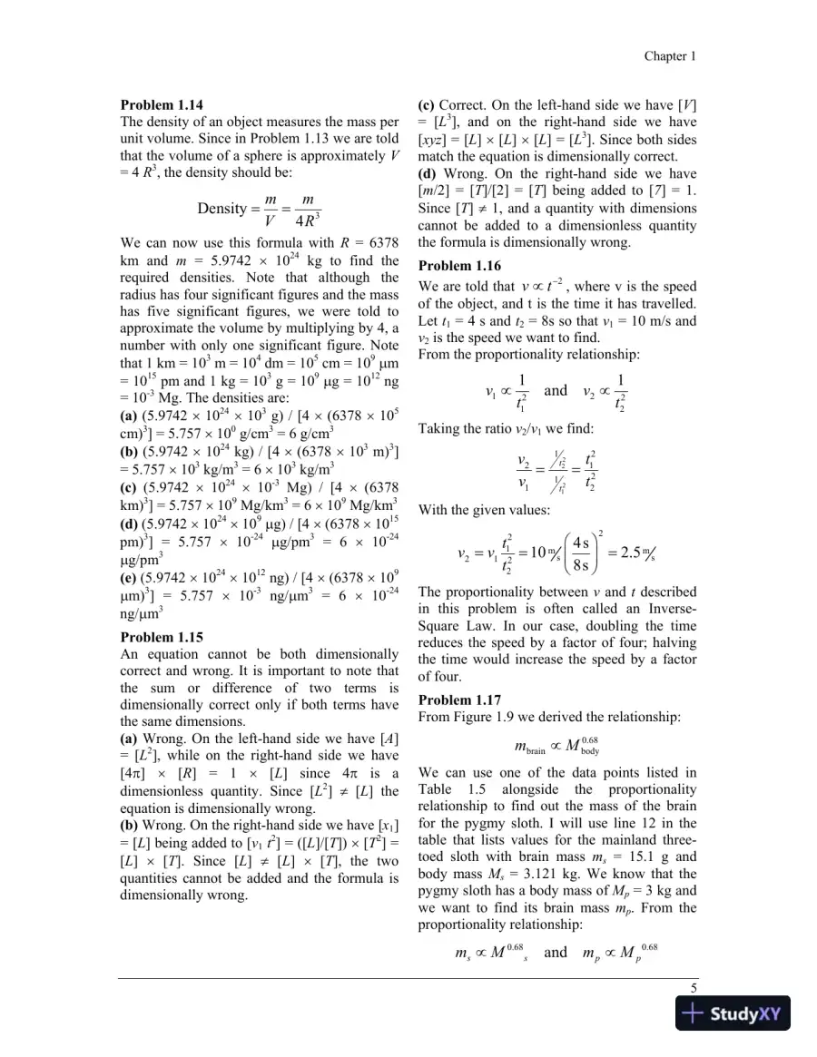 Physics For The Life Sciences , 2nd UK Ed. Edition Solution Manual, page 6