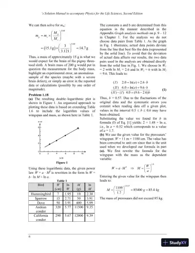 Physics For The Life Sciences , 2nd UK Ed. Edition Solution Manual - Page 7 preview image