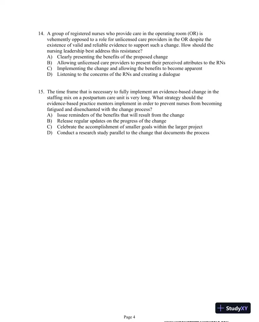 Test Bank For Evidence-Based Practice in Nursing and Healthcare, 4th Edition, page 10