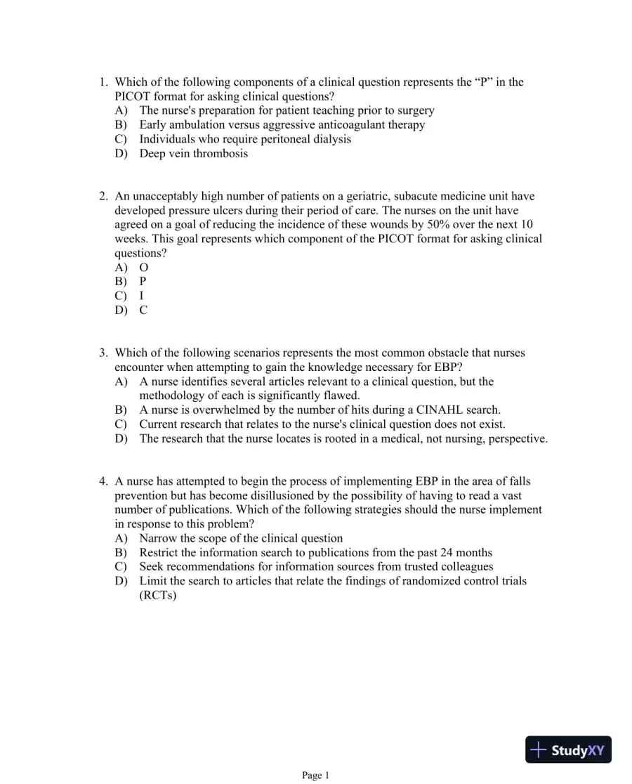 Test Bank For Evidence-Based Practice in Nursing and Healthcare, 4th Edition, page 17