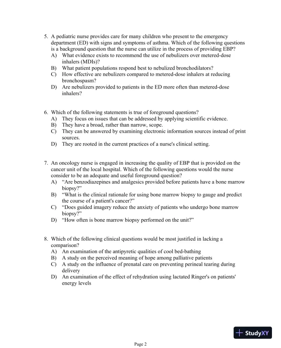 Test Bank For Evidence-Based Practice in Nursing and Healthcare, 4th Edition, page 18