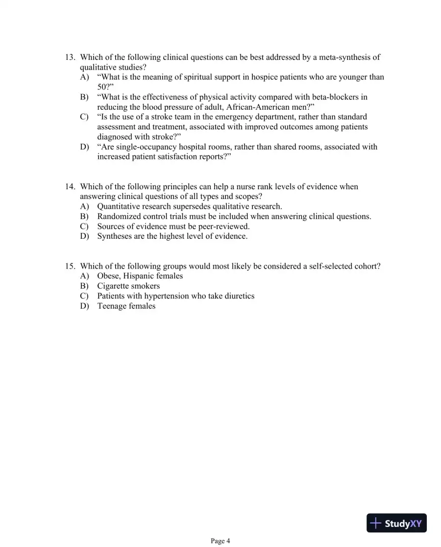 Test Bank For Evidence-Based Practice in Nursing and Healthcare, 4th Edition, page 20