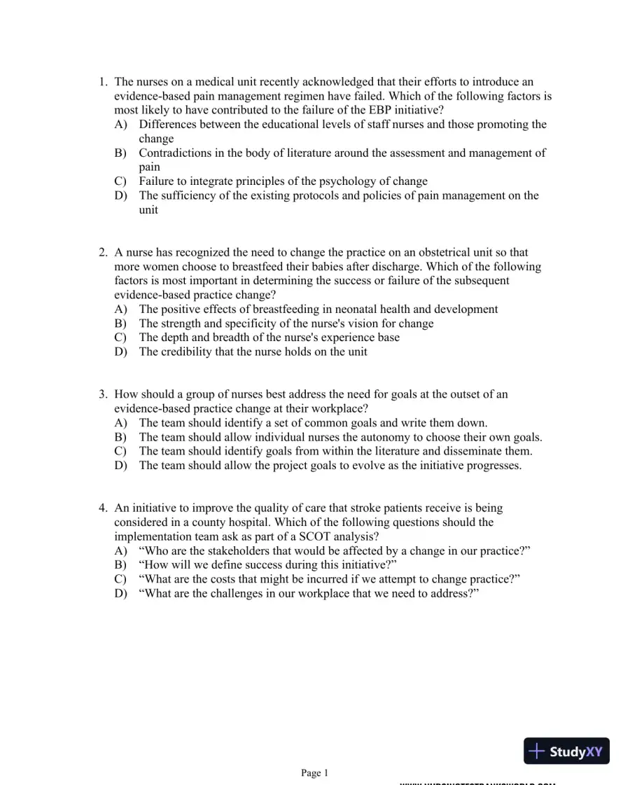 Test Bank For Evidence-Based Practice in Nursing and Healthcare, 4th Edition, page 7
