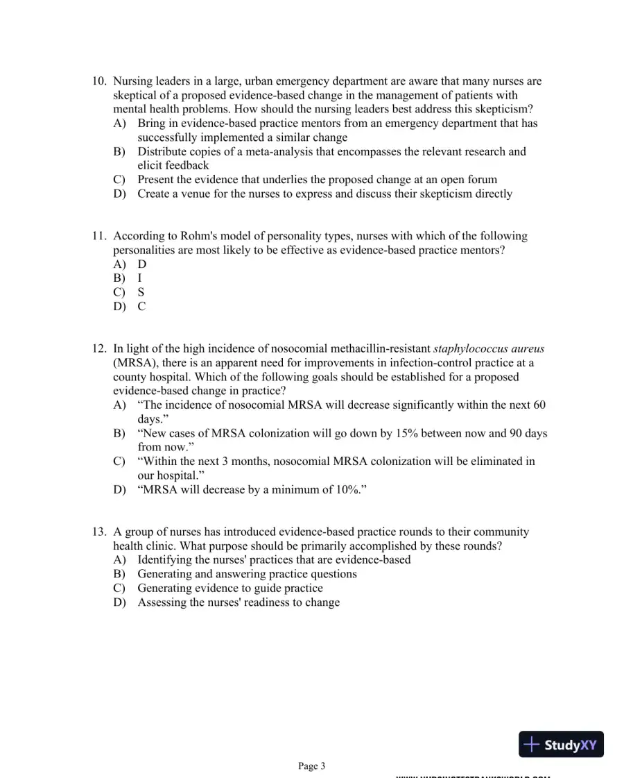 Test Bank For Evidence-Based Practice in Nursing and Healthcare, 4th Edition, page 9