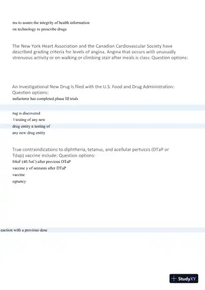 2024-2025 MN553 Advanced Pharmacology Final Exam with Answers (94 Solved Questions) - Page 3 preview image