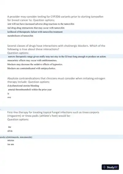 2024-2025 MN553 Advanced Pharmacology Final Exam with Answers (94 Solved Questions) - Page 4 preview image