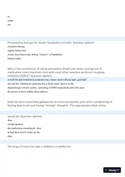 2024-2025 MN553 Advanced Pharmacology Final Exam with Answers (94 Solved Questions) - Page 5 preview image