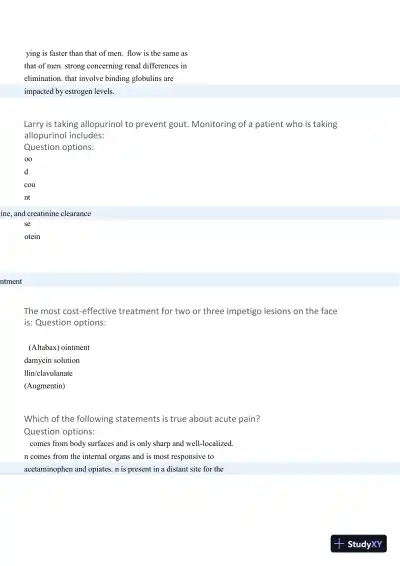 2024-2025 MN553 Advanced Pharmacology Final Exam with Answers (94 Solved Questions) - Page 7 preview image