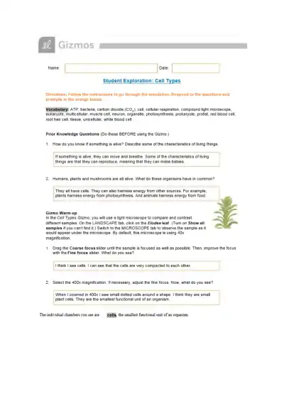526163449 Cell Types SE Gizmos - Page 1 preview image