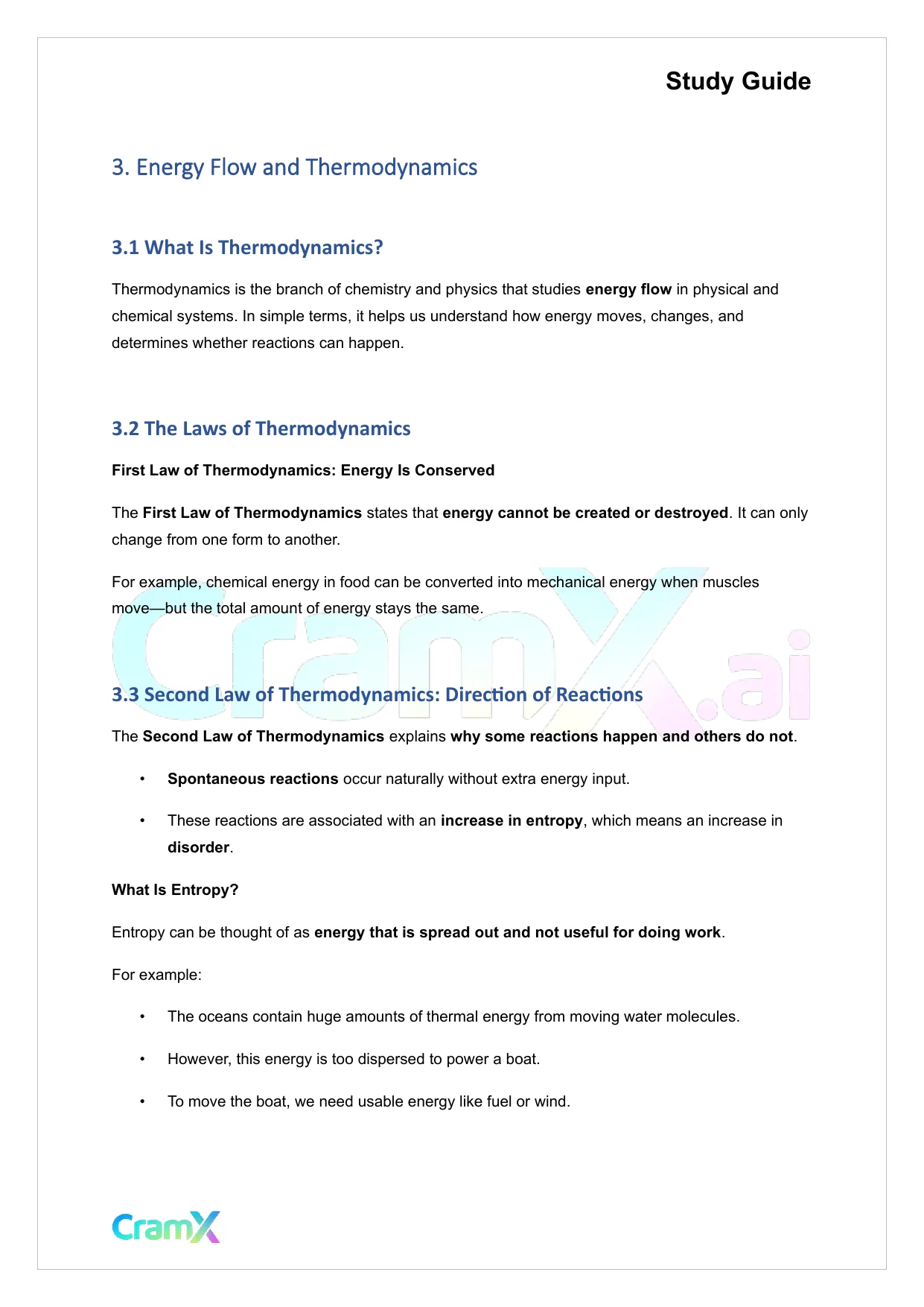 Biochemistry I - Introduction to Biological Energy Flow - Page 3 preview image