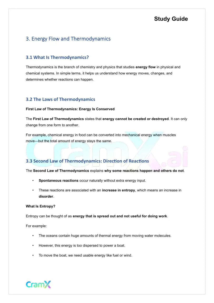 Biochemistry I - Introduction to Biological Energy Flow, page 3