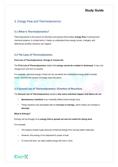 Biochemistry I - Introduction to Biological Energy Flow - Page 3 preview image