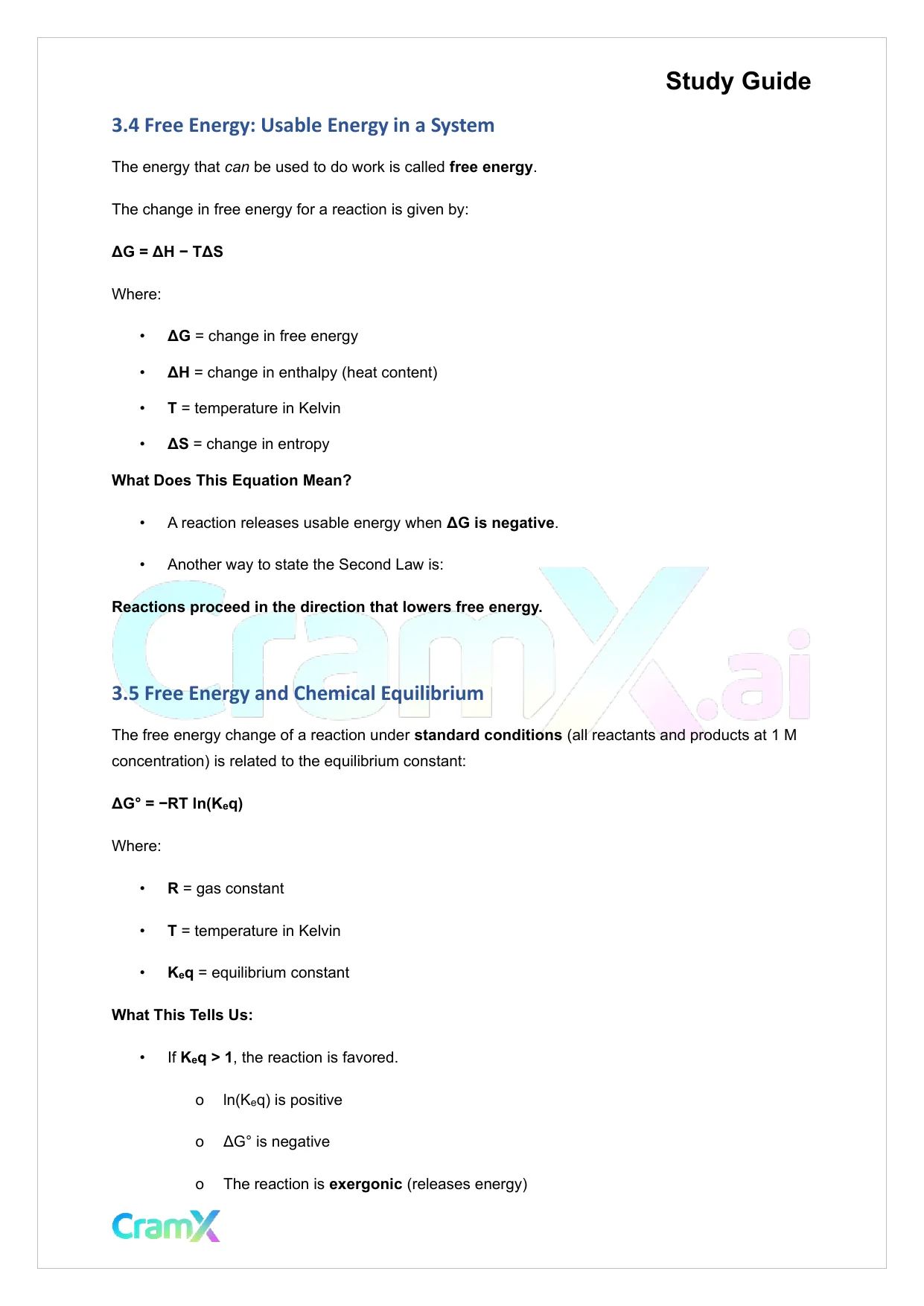 Biochemistry I - Introduction to Biological Energy Flow - Page 4 preview image