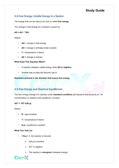 Biochemistry I - Introduction to Biological Energy Flow - Page 4 preview image