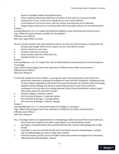 Test Bank for The Sociology Project: Essentials - Page 14 preview image