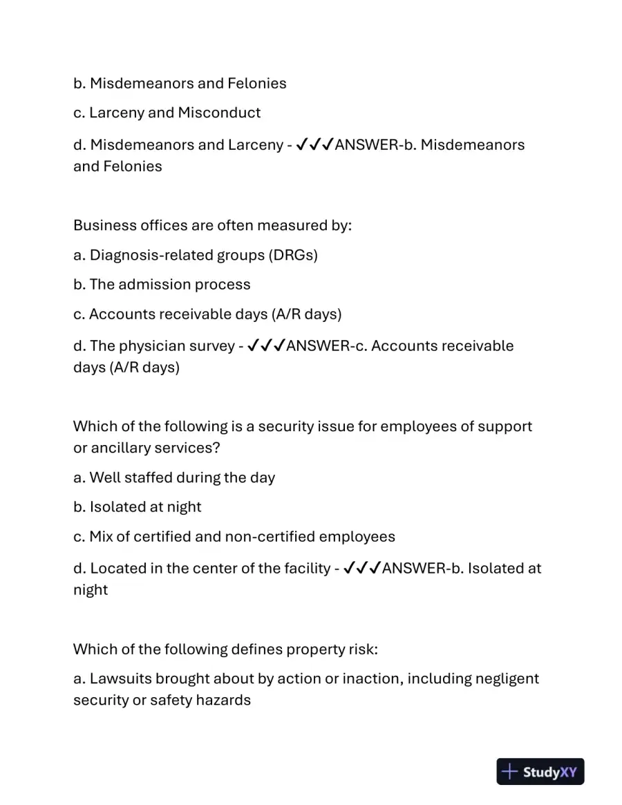 2024 IAHSS Healthcare Assessment Basic Officer Certification With Answers (88 Solved Questions), page 5