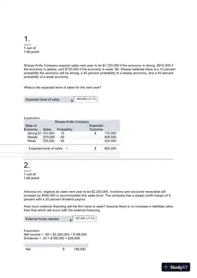 Liberty University BUSI 320 connect homework 3 correct answers 100% guaranteed with explanations - Page 4 preview image