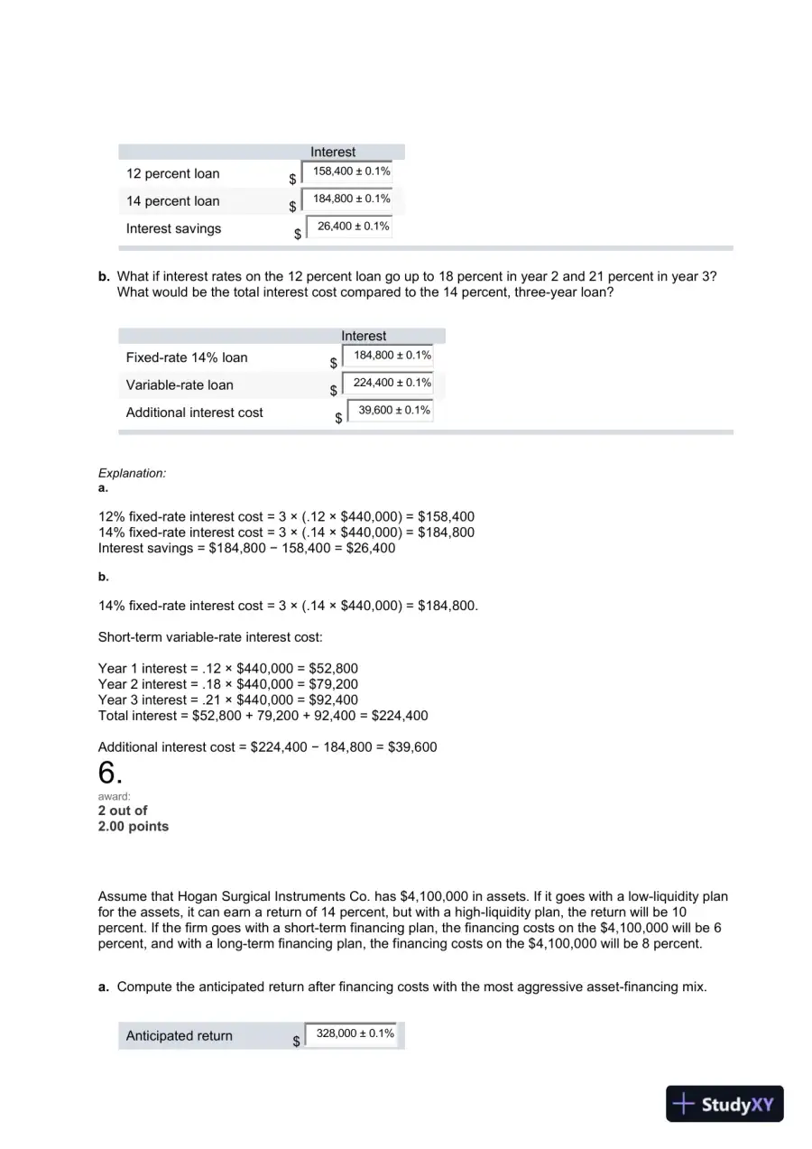 Liberty University BUSI 320 connect homework 3 correct answers 100% guaranteed with explanations, page 8