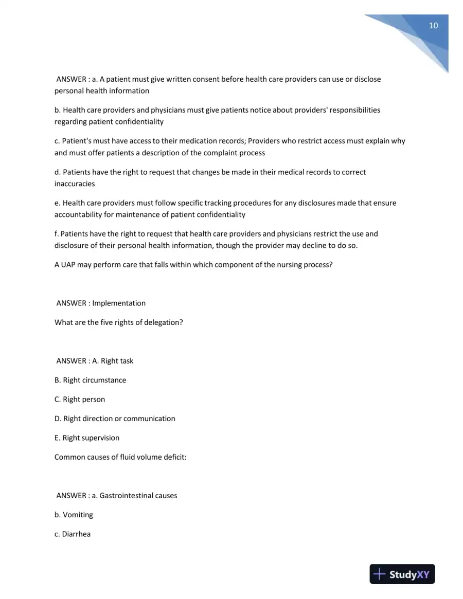 2023 HESI Fundamentals of Nursing Practice Exam With Answers (319 Solved Questions), page 11