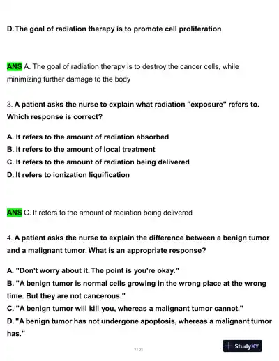 Rasmussen College Medical Surgical Practice Exam With Answers (48 Solved Questions) - Page 3 preview image