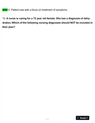 Rasmussen College Medical Surgical Practice Exam With Answers (48 Solved Questions) - Page 7 preview image