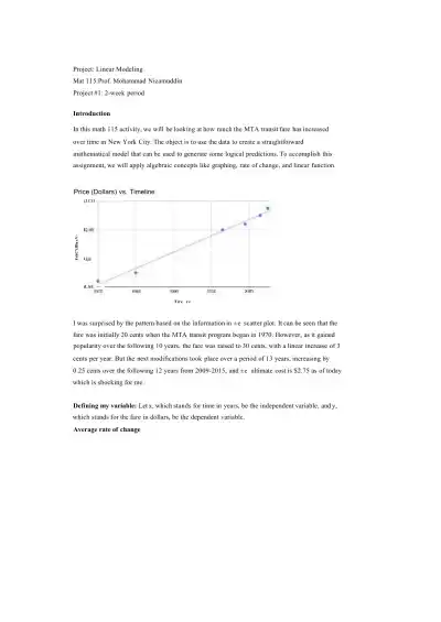 Analyzing MTA Transit Fare Trends with Linear Mode - Page 1 preview image