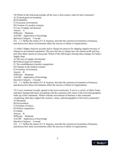 Test Bank for Business Essentials, 13th Edition - Page 5 preview image