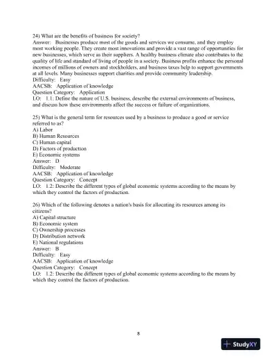 Test Bank for Business Essentials, 13th Edition - Page 9 preview image