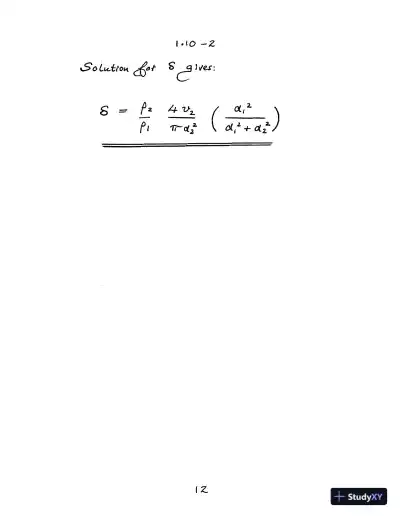 Solution Manual For Fluid Mechanics For Chemical Engineers With Microfluidics And Cfd, 2nd Edition - Page 14 preview image