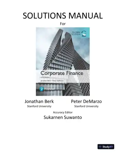 Corporate Finance, Global Second Edition Solution Manual - Page 1 preview image