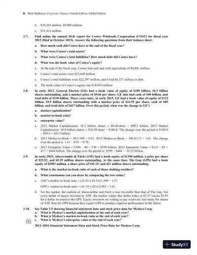 Corporate Finance, Global Second Edition Solution Manual - Page 9 preview image