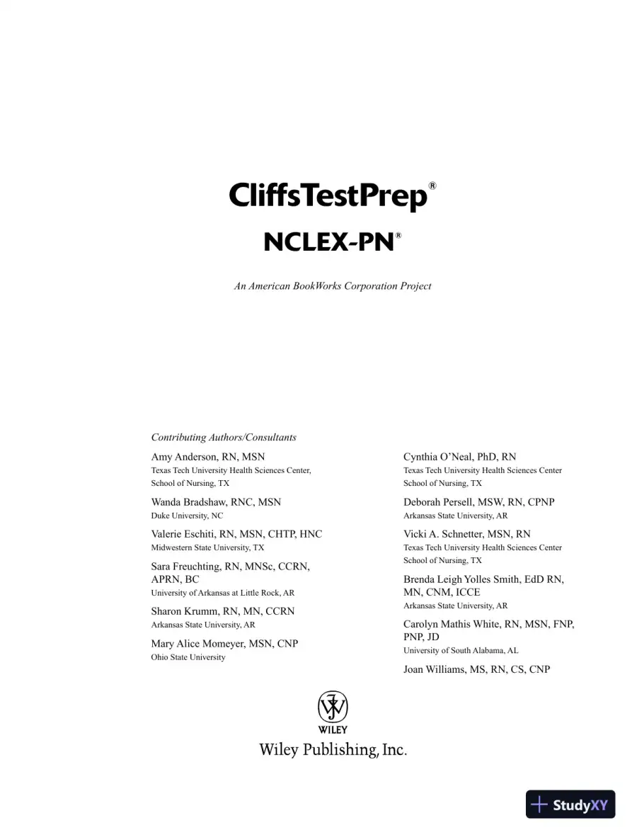 CliffsTestPrep NCLEX-RN (2011), page 4