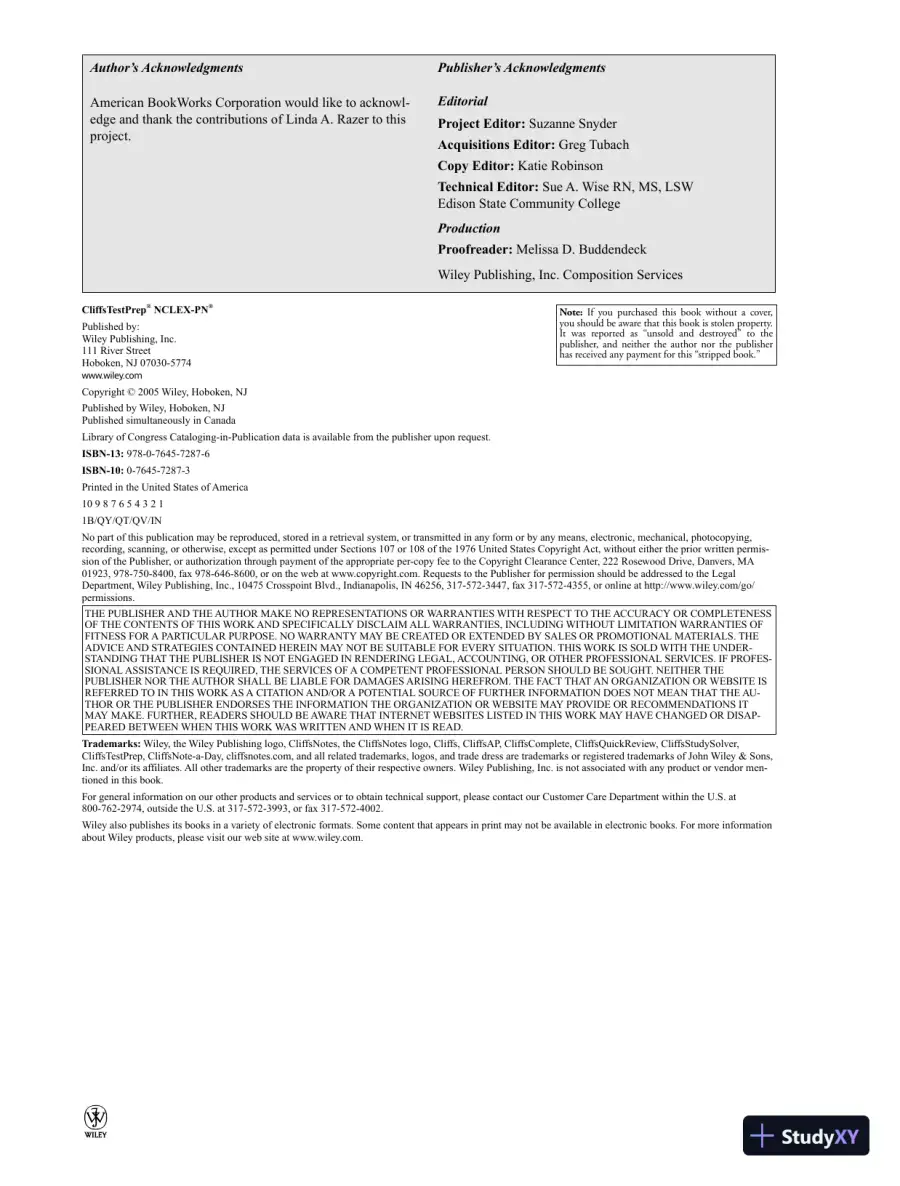 CliffsTestPrep NCLEX-RN (2011), page 5