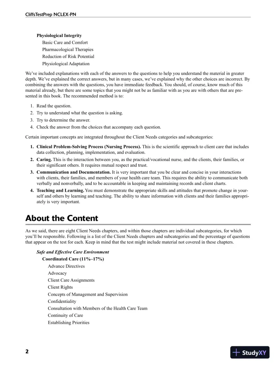 CliffsTestPrep NCLEX-RN (2011), page 9