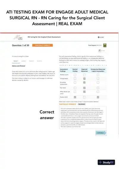 ATI RN Practice Exam with Answers (30 Solved Questions) - Page 1 preview image