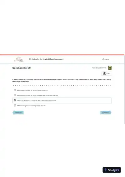 ATI RN Practice Exam with Answers (30 Solved Questions) - Page 9 preview image