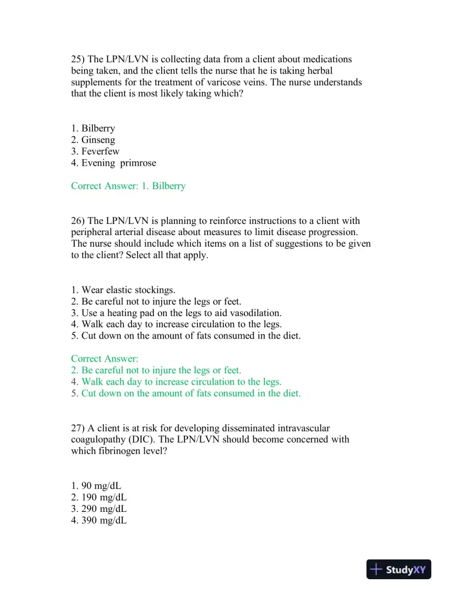 2021 HESI PN Cardiovascular Exit Exam With Answers (140 Solved Questions), page 10