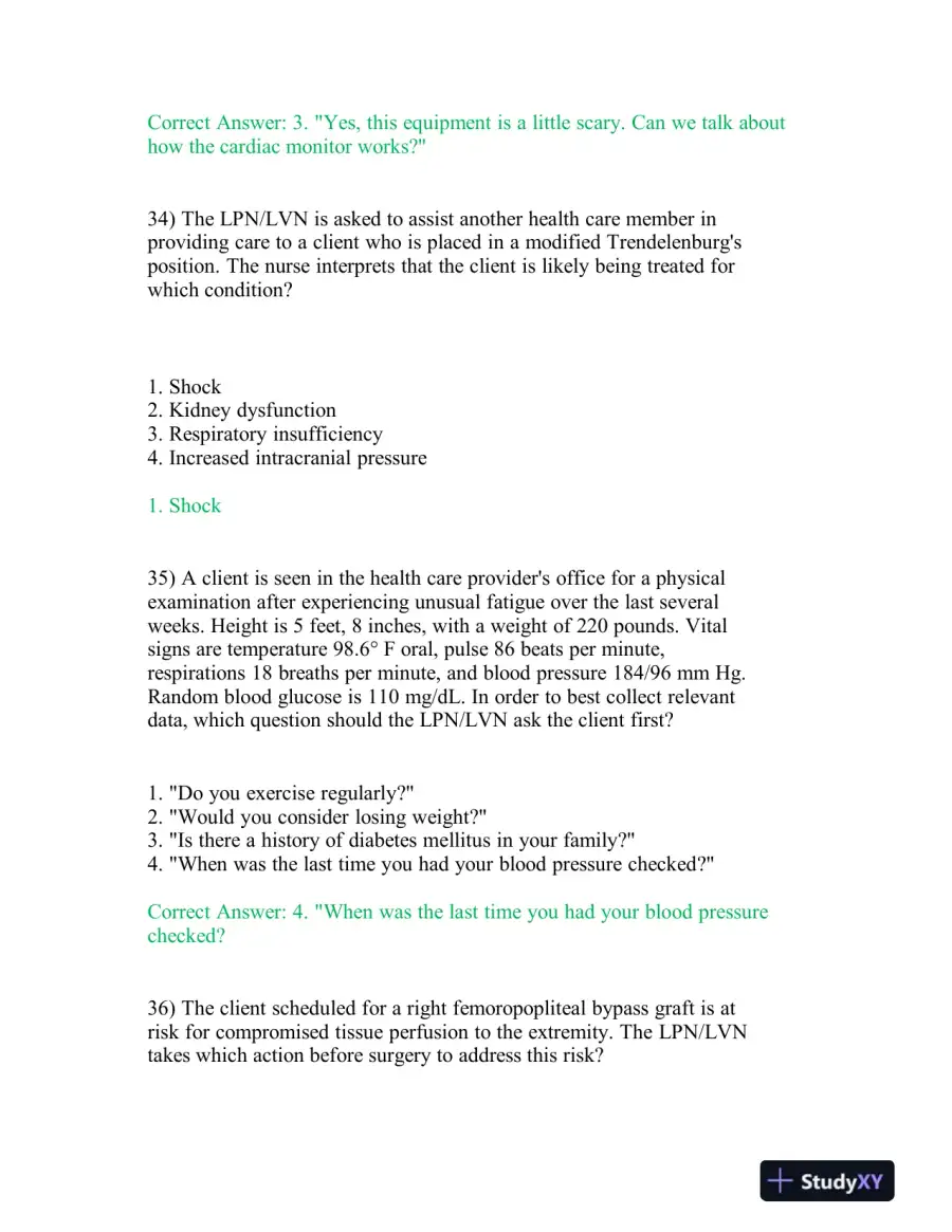 2021 HESI PN Cardiovascular Exit Exam With Answers (140 Solved Questions), page 13